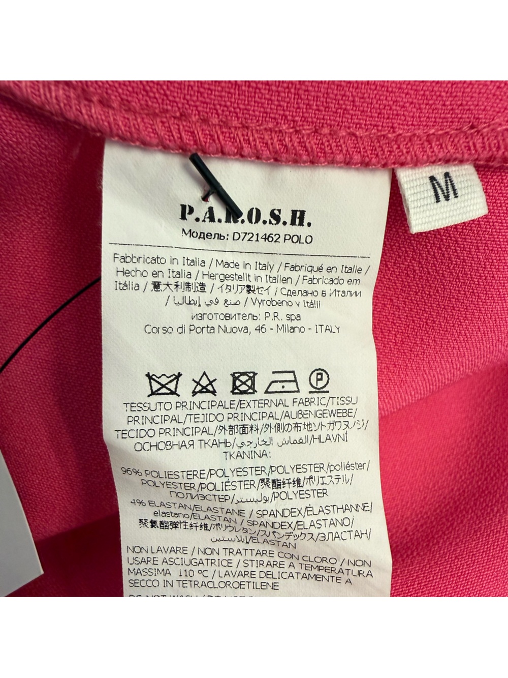 P.A.R.O.S.H. Hot Pink Fuchsia Wrap Waist Midi Dress Size Medium - Picture 5 of 12